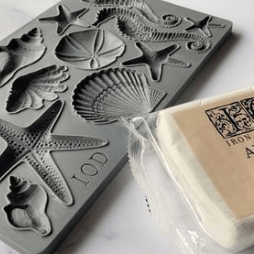 Merihevonen ja simpukat - SeaShell silikonikoristemuotti.