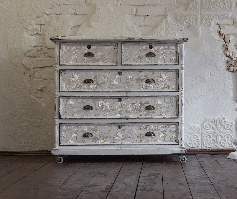 English Toile sepia - transfer image