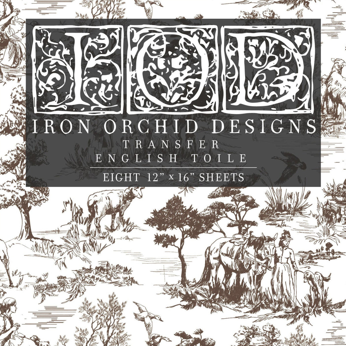 English Toile sepia - transfer image