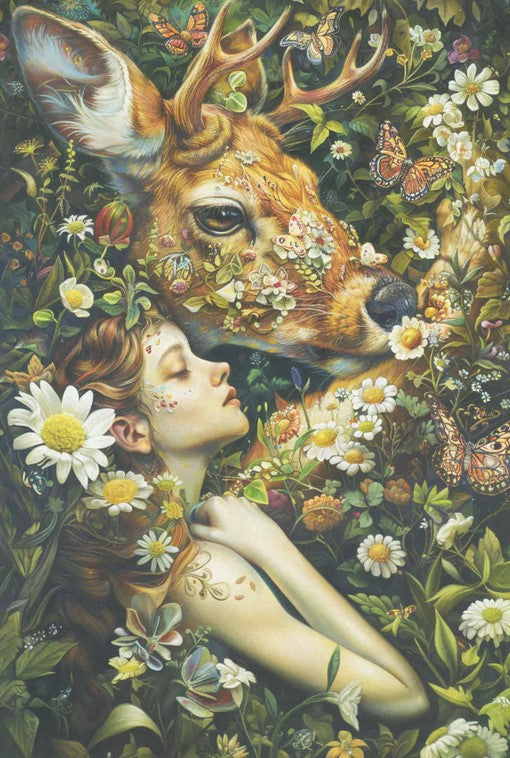 Bambi ja tyttö frenchic decoupage.