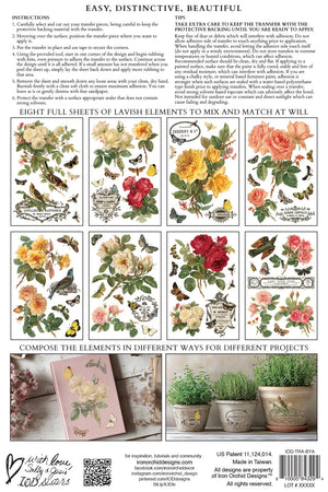By Any Other Name on kahdeksansivuinen siirtokuvapakkaus, jossa Paul De Longprén upeat ruusut yhdistyvät lintuihin, perhosiin ja vintage typografiaan. Täydellinen valinta huonekaluihin, sisustukseen ja luoviin DIY projekteihin.