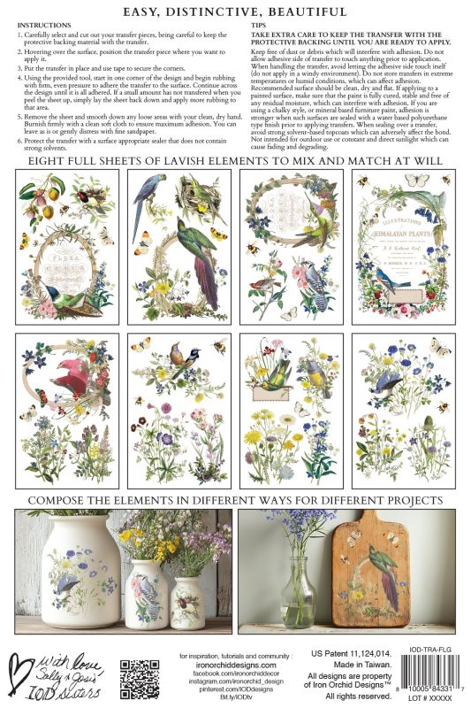 Flora Greca siirtokuva - 8 arkkia-Siirtokuva-Frenchic Paint Finland