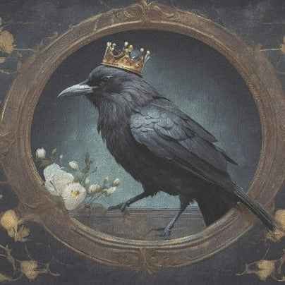 Korppi, crown and flowers - individual decoupage art sheets