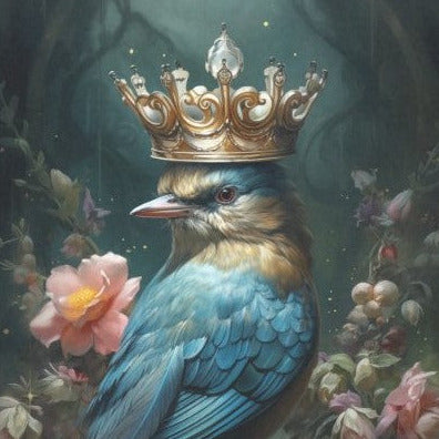 Sininen lintu ja kruunu taidearkki Frenchic FInland. 