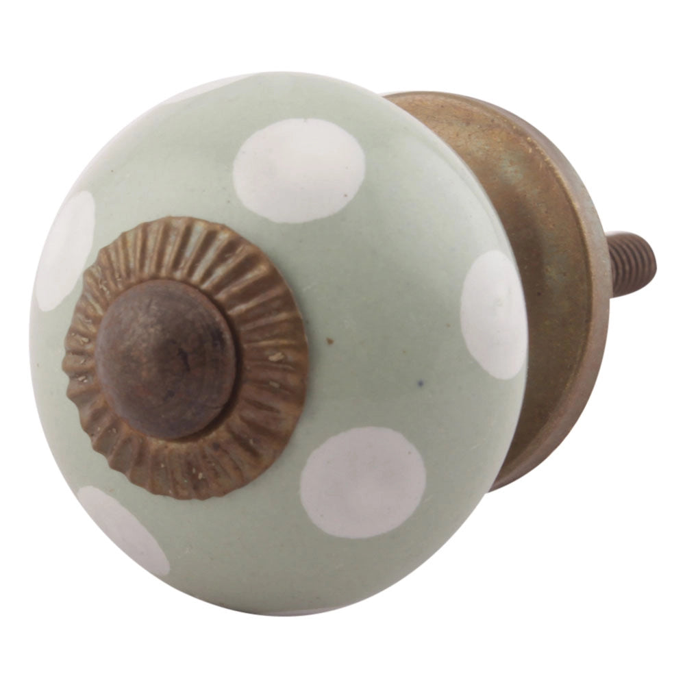 Round ceramic knob - pastel green