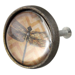 Sudenkorento  - metallinen pyöreä lasinuppi_maalikauppa_frenchic.