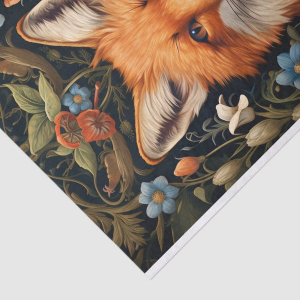 Kettu ja kukkatausta - yksittäiset decoupage taidearkit - degoupage - Frenchic Paint Finland