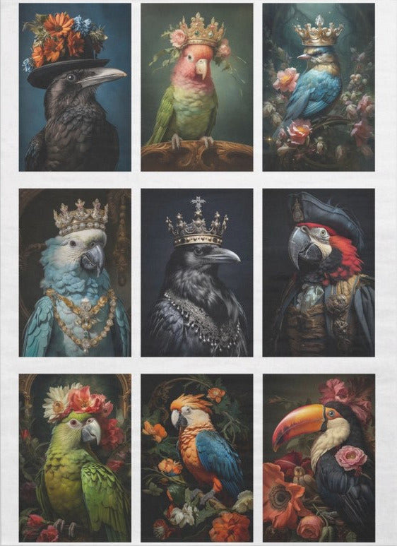 Linnut - yksittäiset decoupage taidearkit Frenchic.