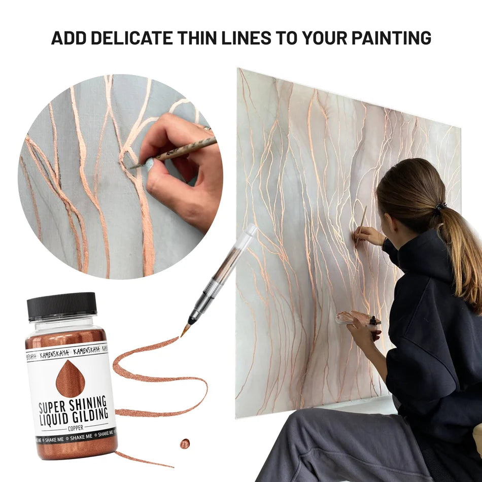 KIRKAS KULTA Liquid Leaf Paint I 100ml I Kamenskaya-Frenchic Paint Finland