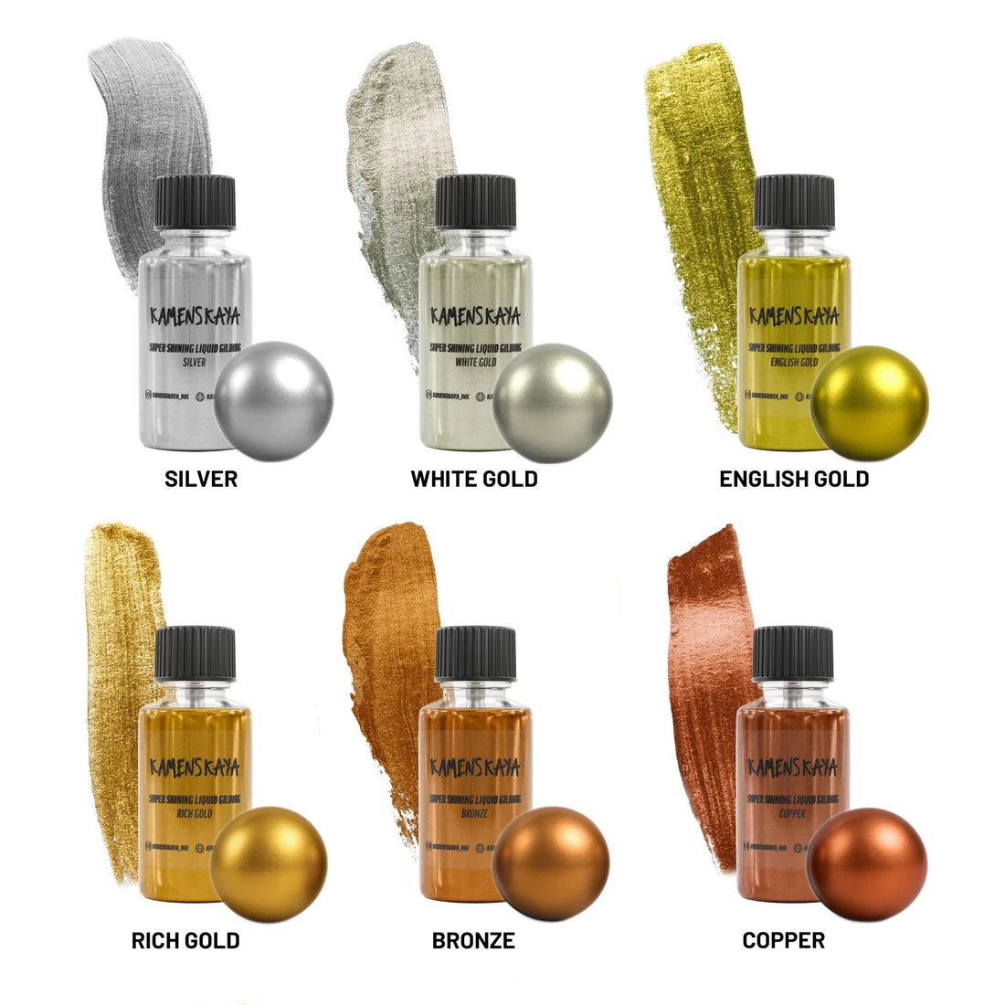 Liquid Leaf Paint on kuin lehtikulta tai lehtihopea nestemäisessä muodossa. Et tarvitse erillistä liimaa, liiman kuivumisen odottelua tai ohuiden metalliarkkien kiinnittämistä. Saat kauniin metallinhohtoisen pinnan ilman lehtimetallin käsittelyssä syntyvää pölyä ja aikaa vieviä työvaiheita.