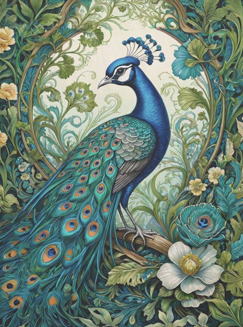 Riikinkukko vihreä - yksittäiset decoupage taidearkit Frenchic.