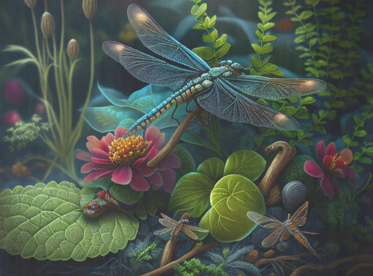 Sudenkorento ja punainen kukka - yksittäiset decoupage taidearkit Frenchic.