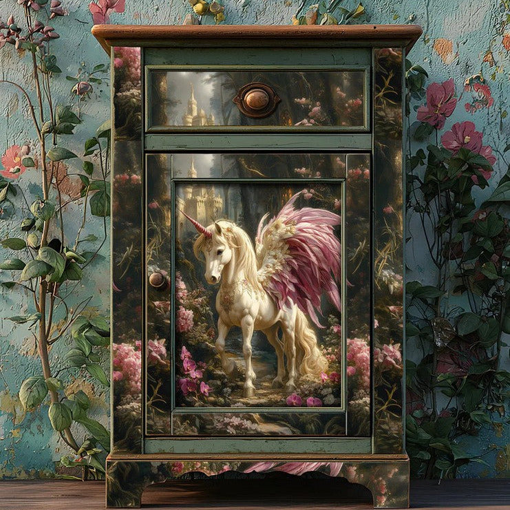Siivekäs yksisarvinen - yksittäiset decoupage taidearkit Frenchic.