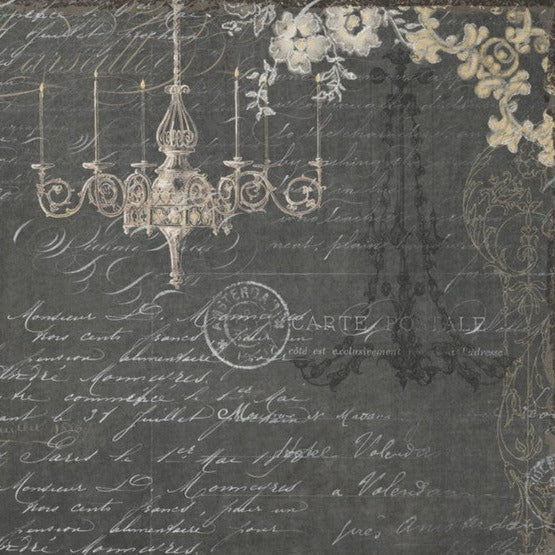 Vintage teksti ja valaisin - yksittäiset decoupage taidearkit Frenchic.