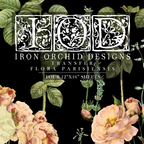Vaaleat ruusut- Flora Parisiensis siirtokuva - Siirtokuva - Frenchic Paint Finland